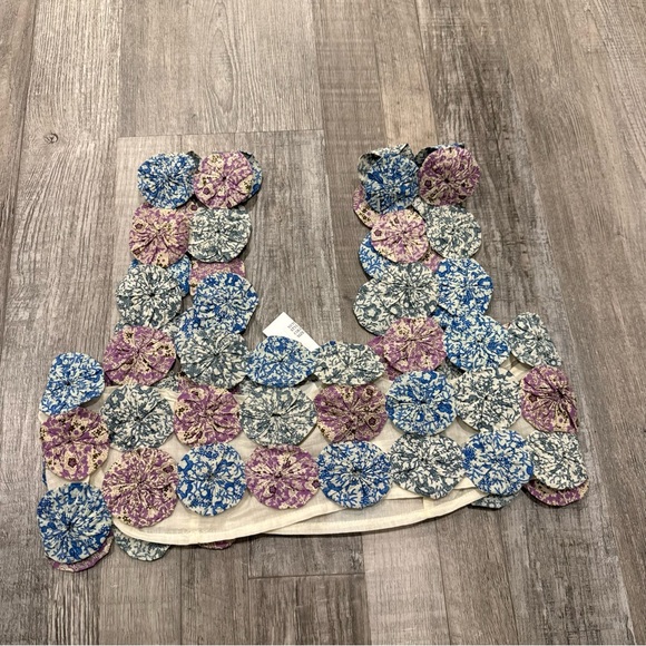 SEA New York Ida print hand-made yo yo cotton tank XS NWT - Picture 4 of 7